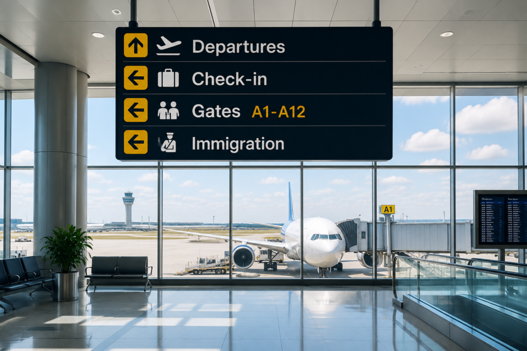 미국 국제공항 출국 터미널
