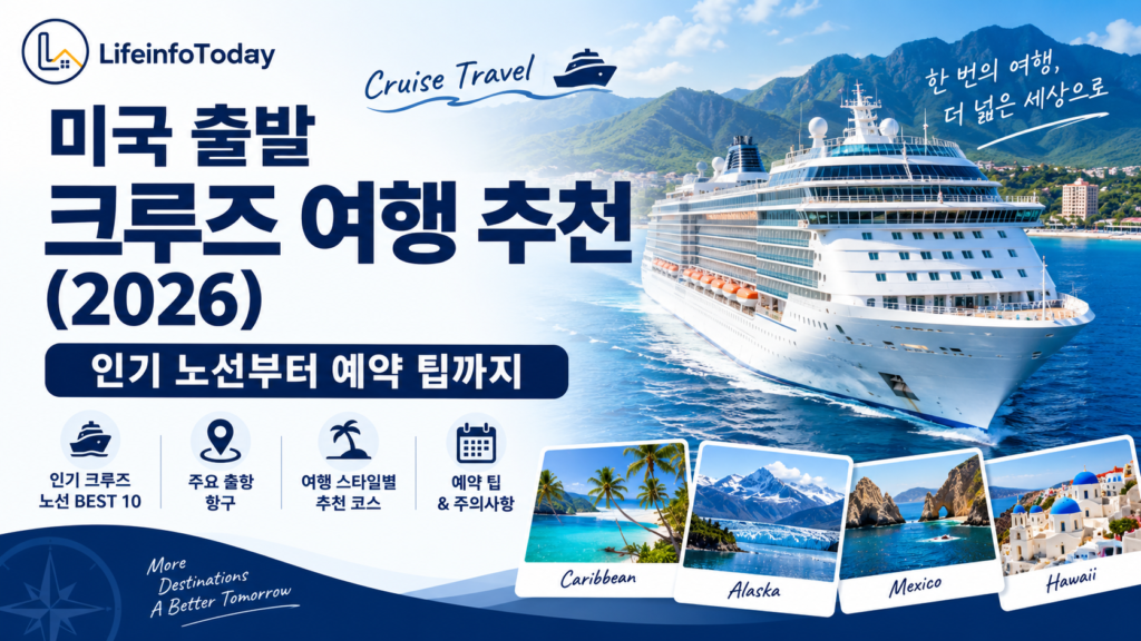 미국 출발 크루즈 여행 추천 2026 소개하는 이미지