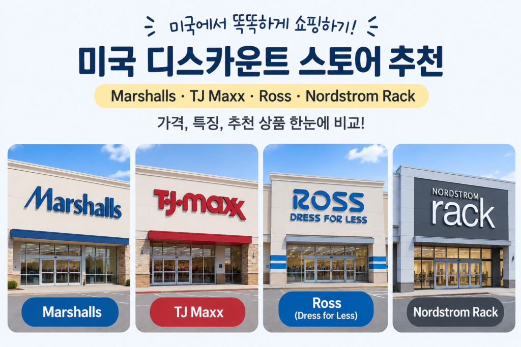 미국 디스카운트 스토어를 간단히 소개하는 이미지