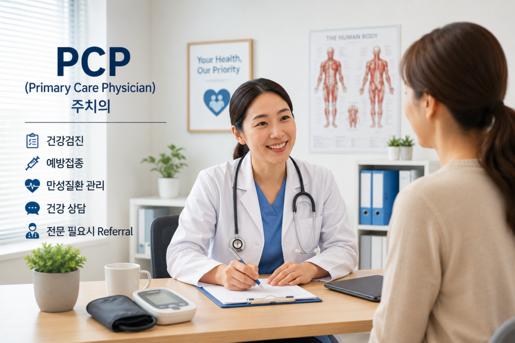 pcp(주치의)가 담당하는 진료를 소개하는 이미지