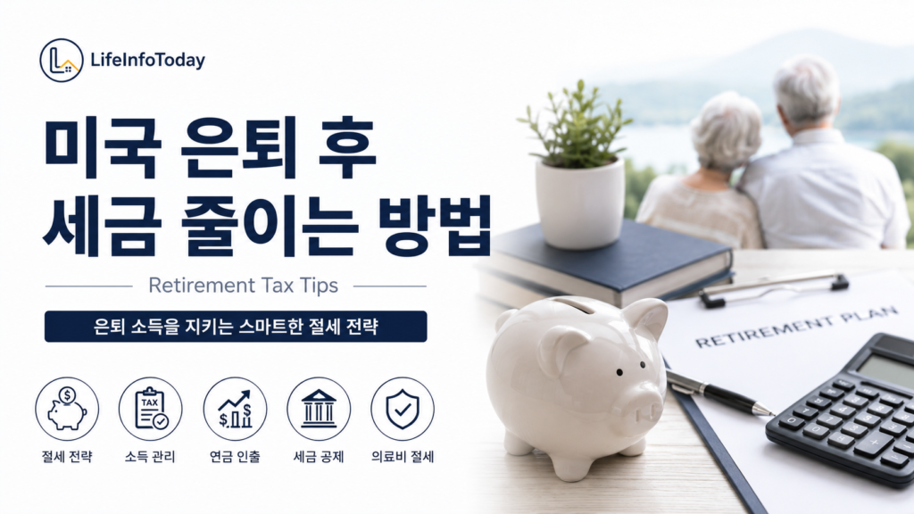 미국 은퇴 후 세금 줄이는 방법 소개하는 이미지