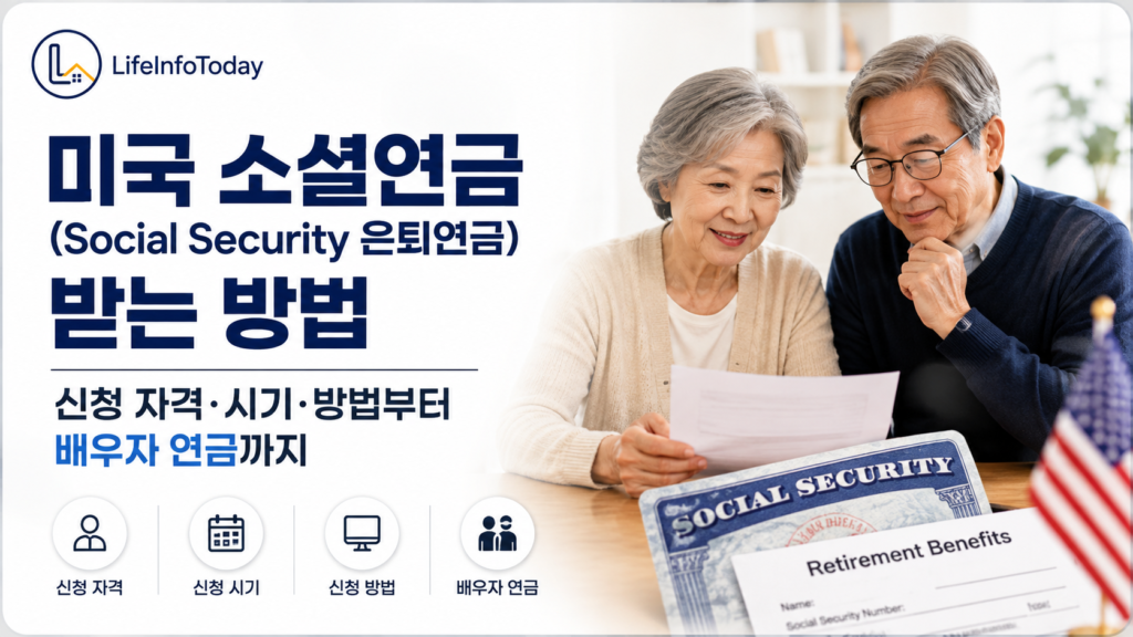 미국 소셜연금 받는 방법 (신청 자격 시기 방법부터 배우자 연금) 소개하는 글 이미지
