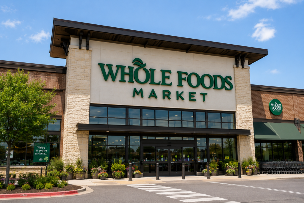 미국 마트 whole foods market 외관 이미지 입니다.