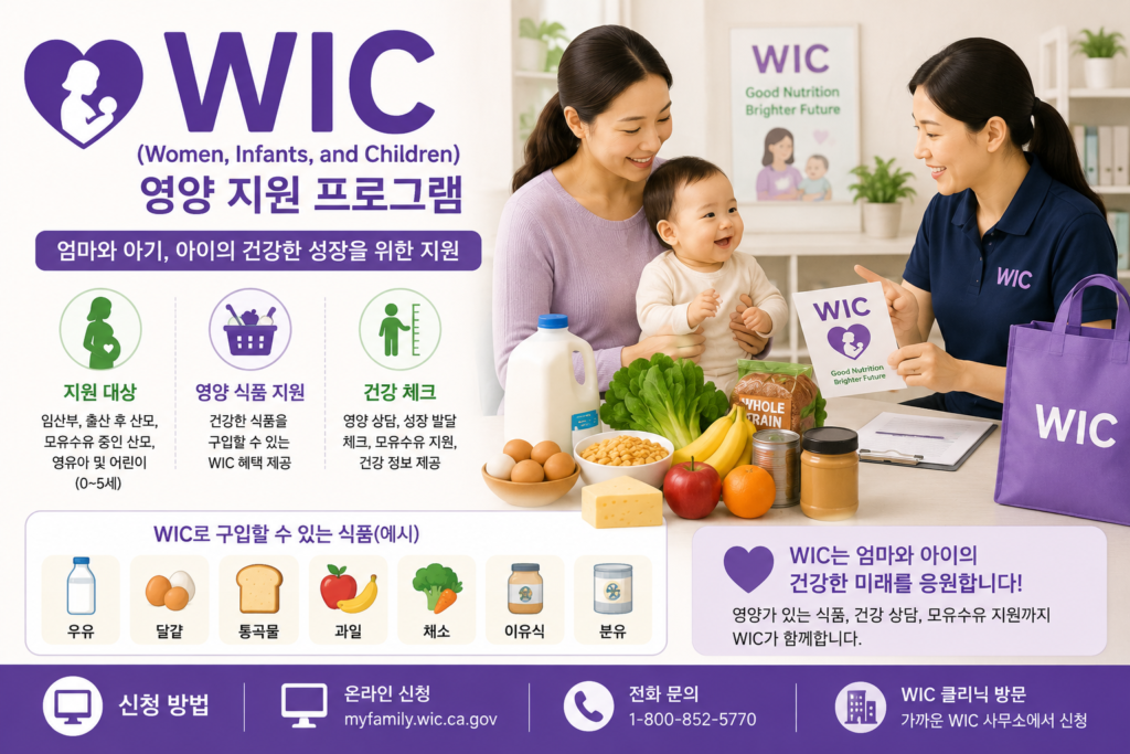캘리포니아 정부 지원 프로그램 중 wic 소개 이미지