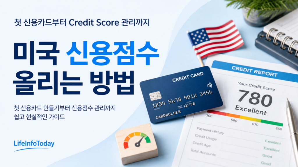 미국 신용점수 올리는 방법 소개하는 이미지