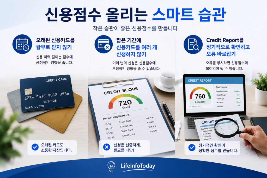 미국 신용점수 올리는 방법 소개하는 이미지