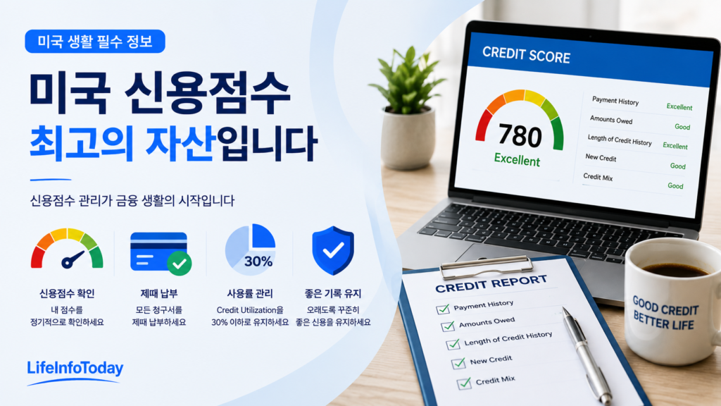 미국 신용점수 올리는 방법 소개하는 이미지