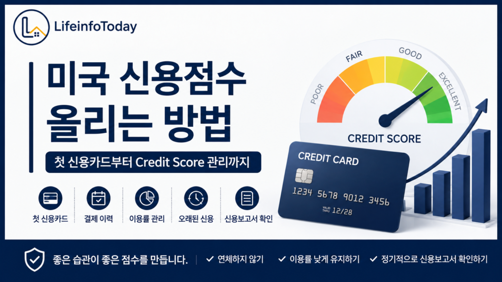 미국 신용점수 올리는 방법 소개하는 이미지