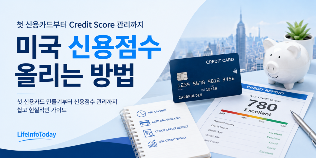 미국 신용점수 올리는 방법 소개하는 이미지