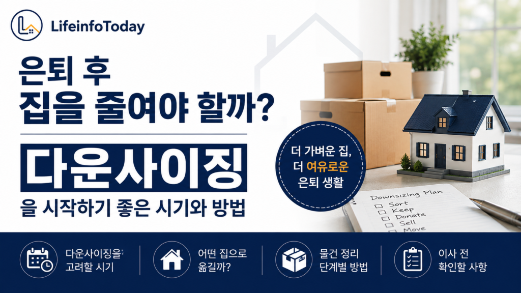 은퇴 후 다운사이징에 대해 소개하는 글 이미지