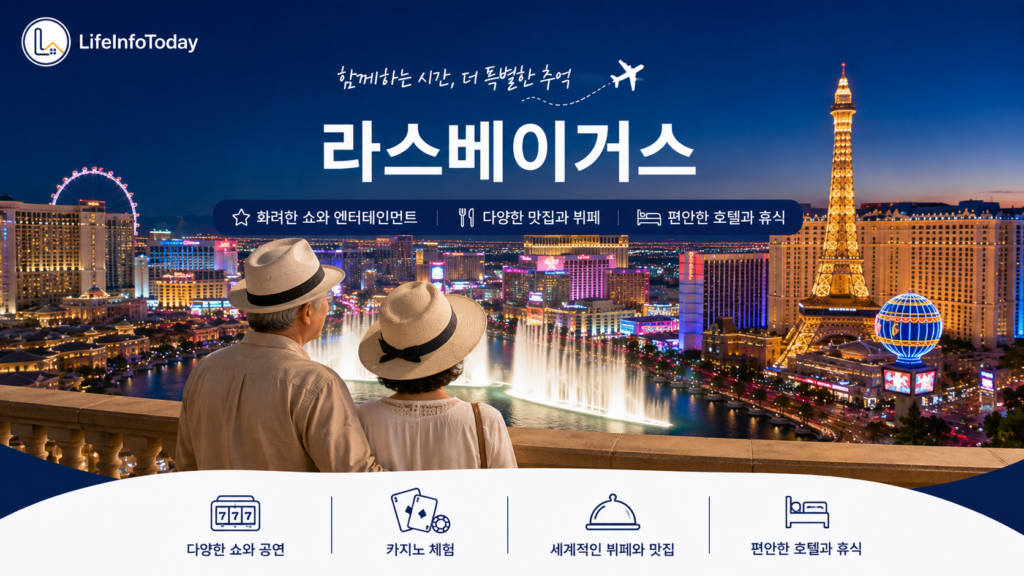 미국에서 부모님과 함께 가기 좋은 여행지 중 라스베이거스 소개하는 이미지