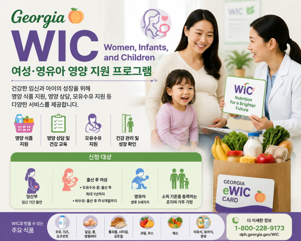 조지아 정부 지원 프로그램 wic 소개하는 이미지