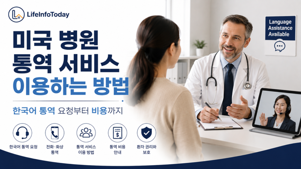 미국 병원 통역 서비스 이용하는 방법 소개하는 이미지