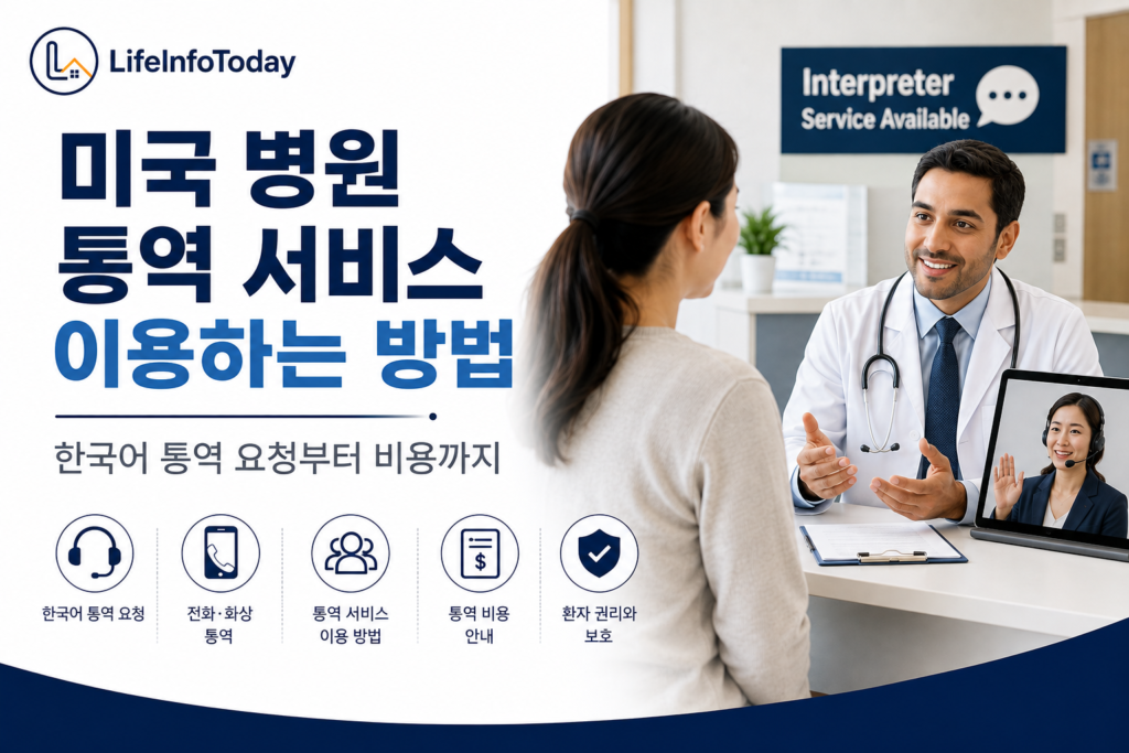미국 병원 통역 서비스 이용하는 방법 소개하는 이미지
