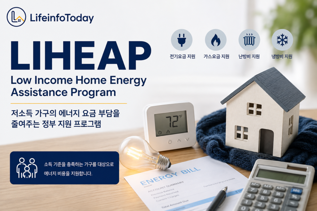 미국 liheap 에너지 요금 지원 프로그램 소개하는 글 이미지