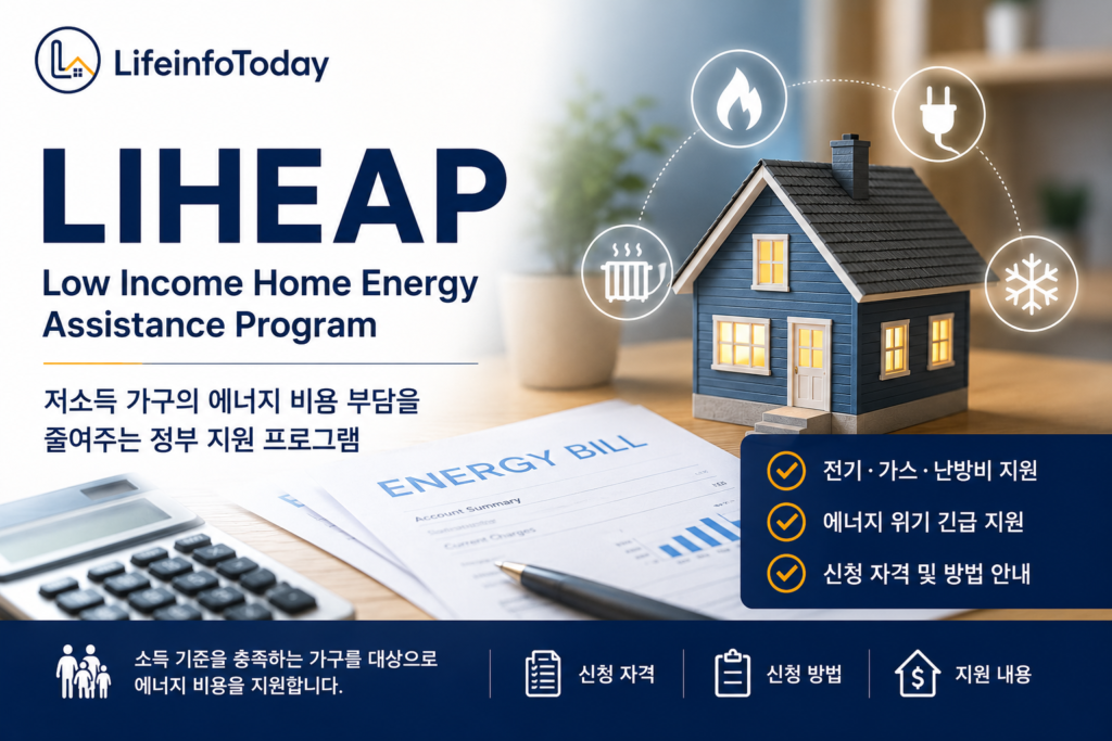미국 liheap 에너지 요금 지원 프로그램 소개하는 글 이미지