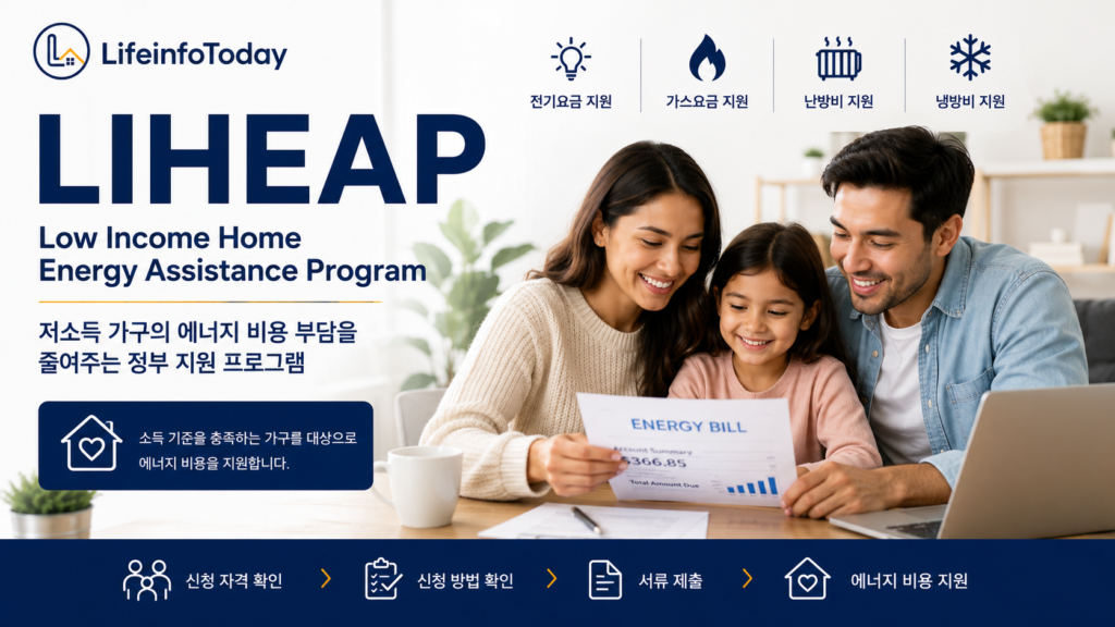 미국 liheap 에너지 요금 지원 프로그램 소개하는 글 이미지