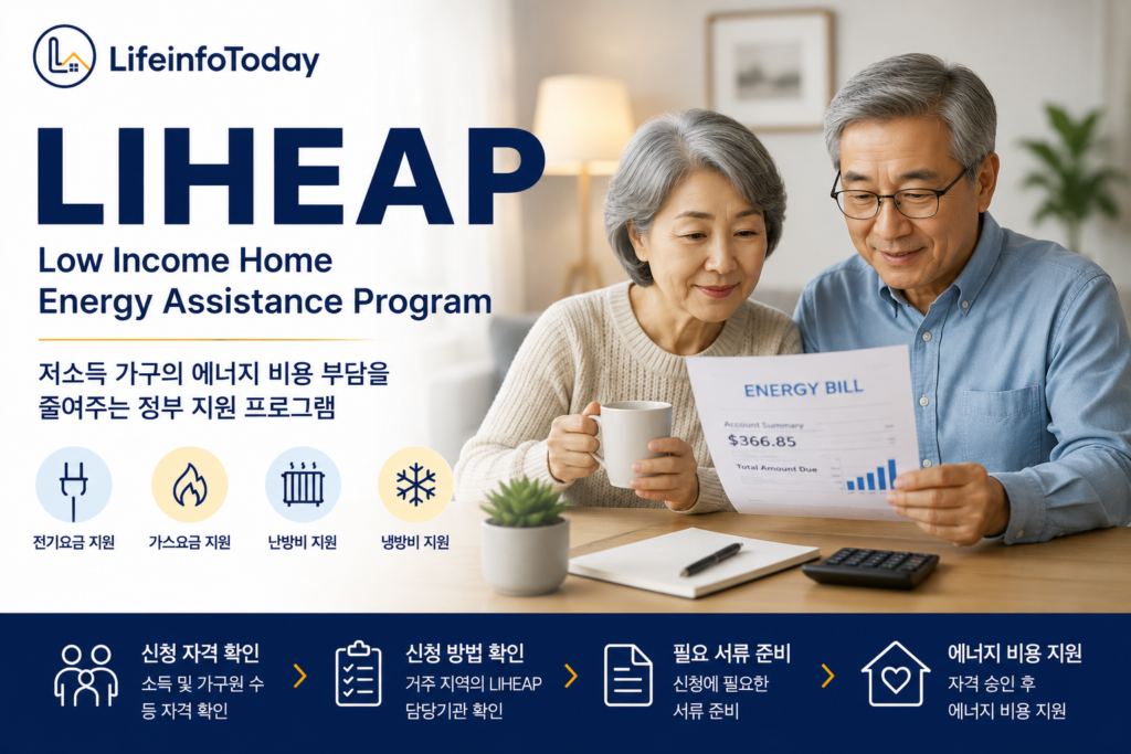 미국 liheap 에너지 요금 지원 프로그램 소개하는 글 이미지