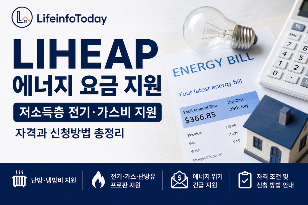미국 liheap 에너지 요금 지원 프로그램 소개하는 글 이미지