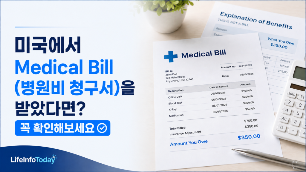 미국 병원비 청구서(medical bill) 확인하는 방법 소개하는 글 이미지