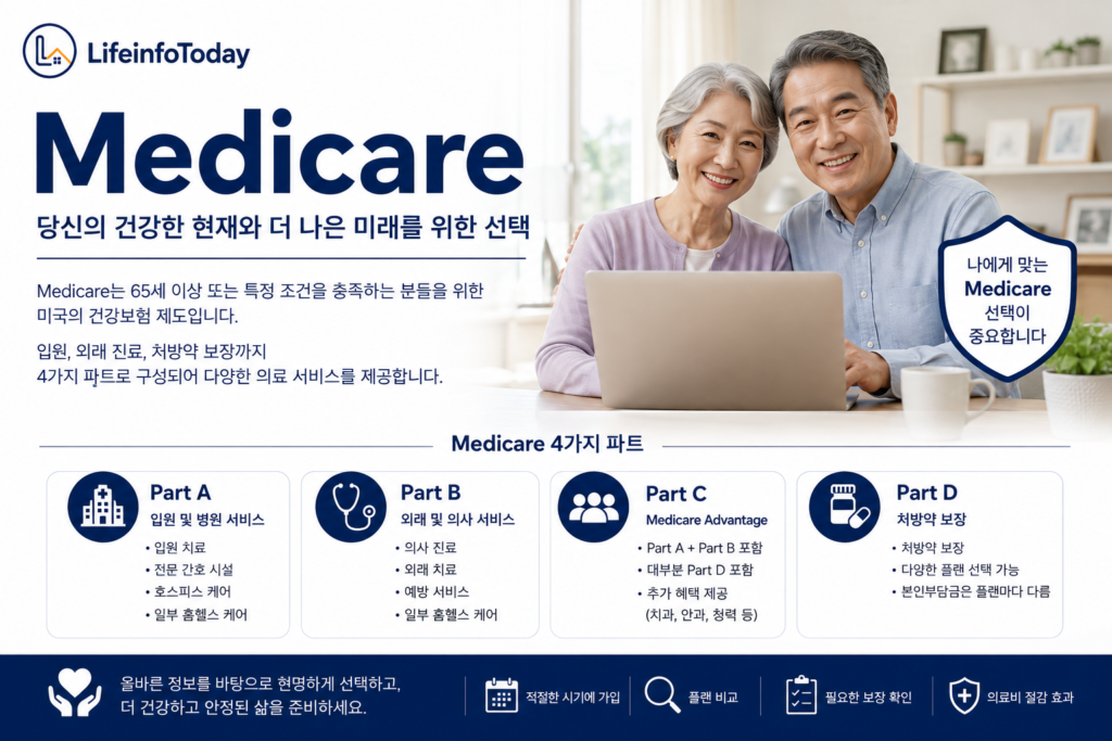 미국 메디케어에 대하여 소개하는 글 이미지