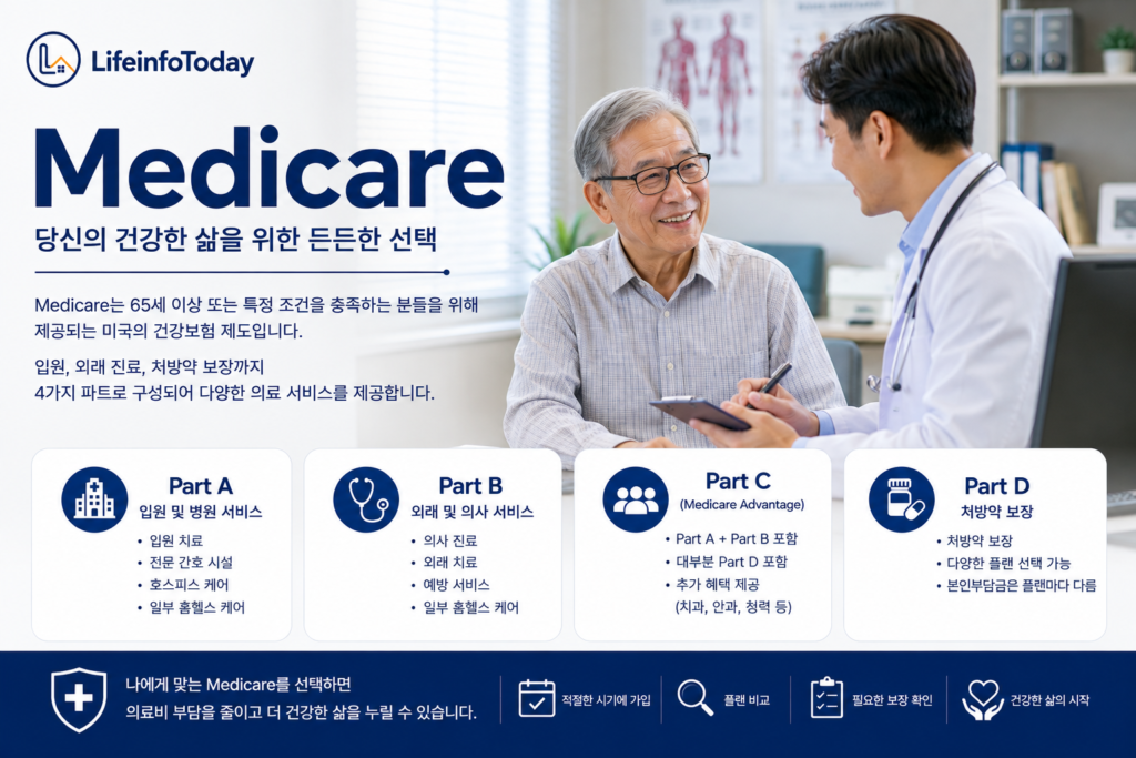 미국 메디케어에 대하여 소개하는 글 이미지