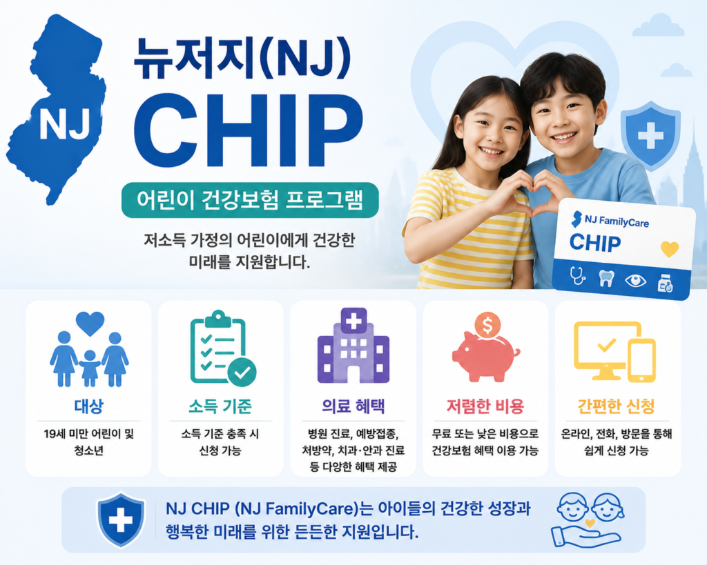 뉴저지 정부 지원 프로그램 CHIP 소개하는 이미지