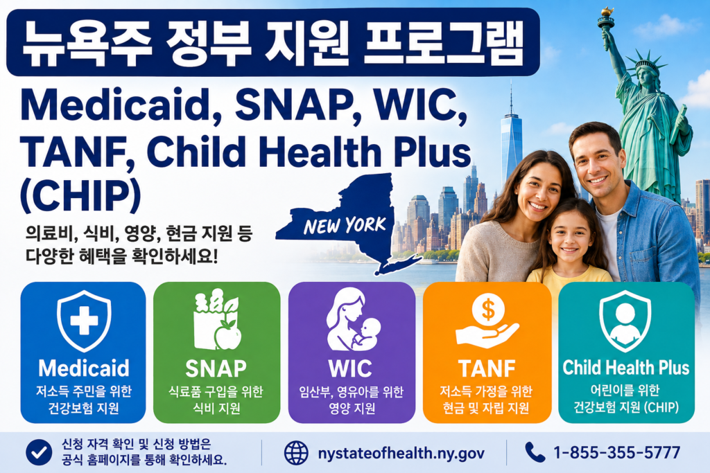 뉴욕주 정부 지원 프로그램 소개하는 이미지