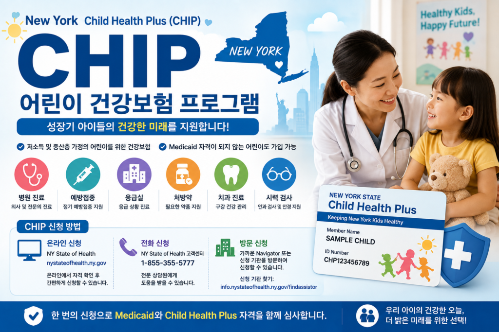 뉴욕주 정부 지원 프로그램 중 chip 소개하는 이미지