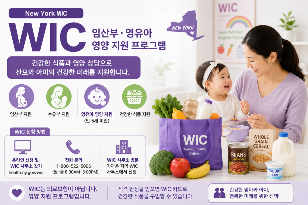 뉴욕주 정부 지원 프로그램 중 wic 소개하는 이미지