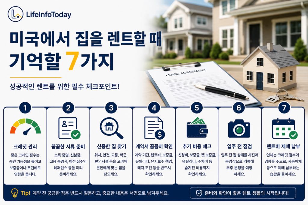 미국 집 렌트할 때 기억하면 좋은 7가지 소개하는 이미지