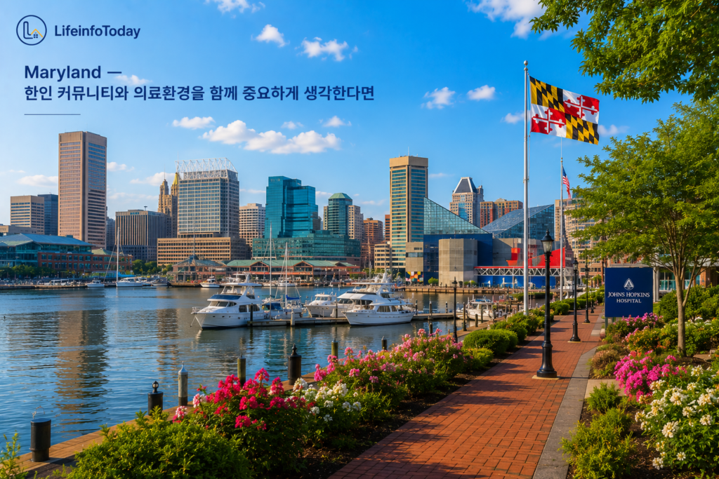 한국인이 미국에서 은퇴 후 살기 좋은 주 중 Maryland 소개하는 이미지