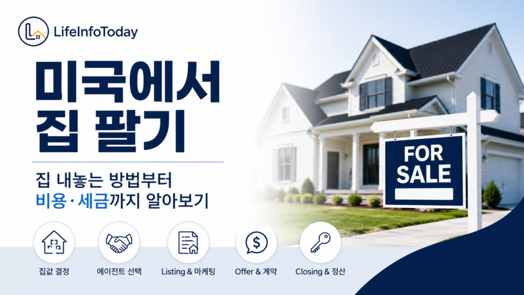 미국에서 집 팔기에 대한 정보를 소개하는 글 이미지