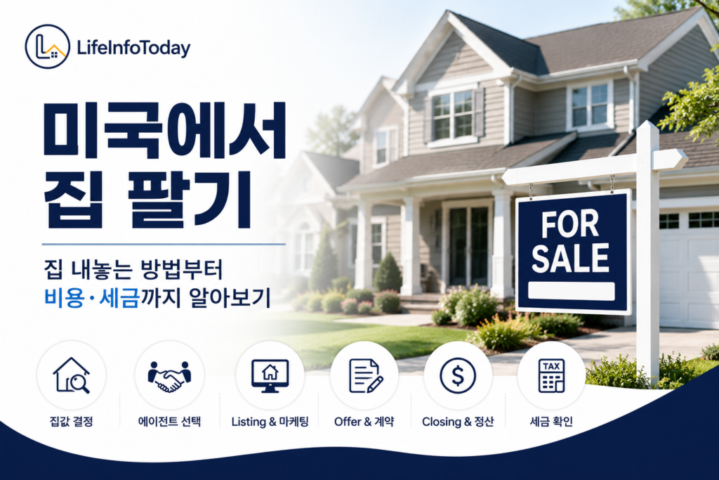 미국에서 집 팔기에 대한 정보를 소개하는 글 이미지