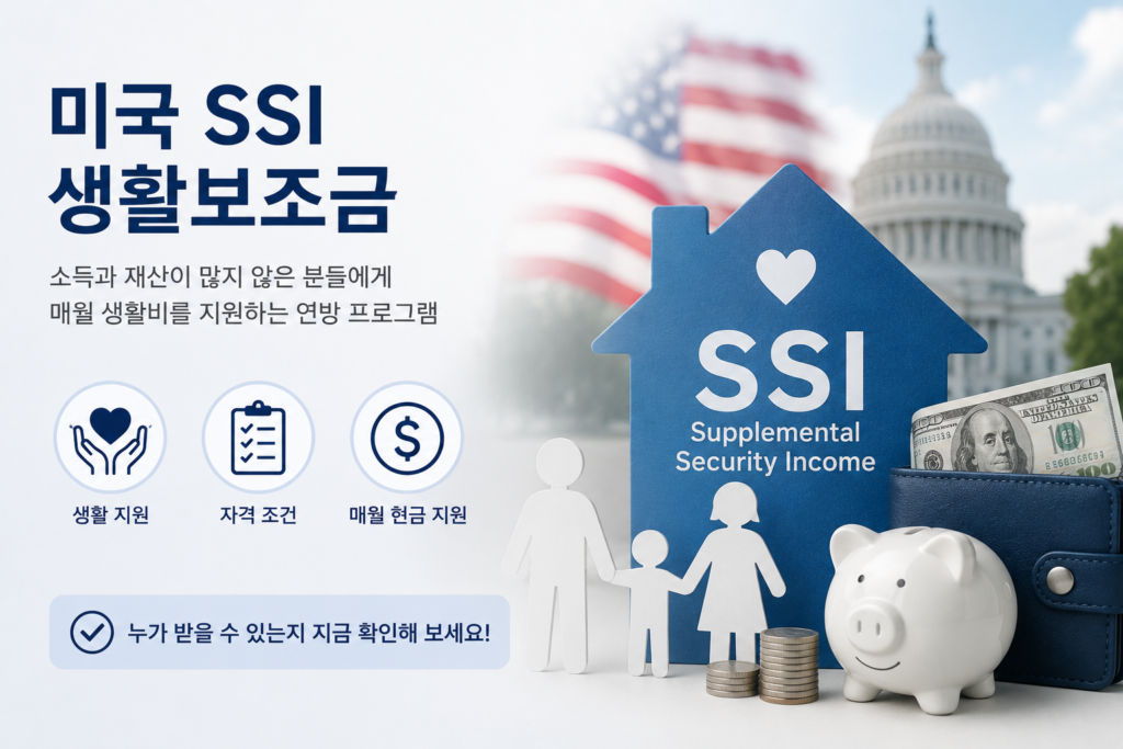 미국 SSI 생활보조금 관련 이미지