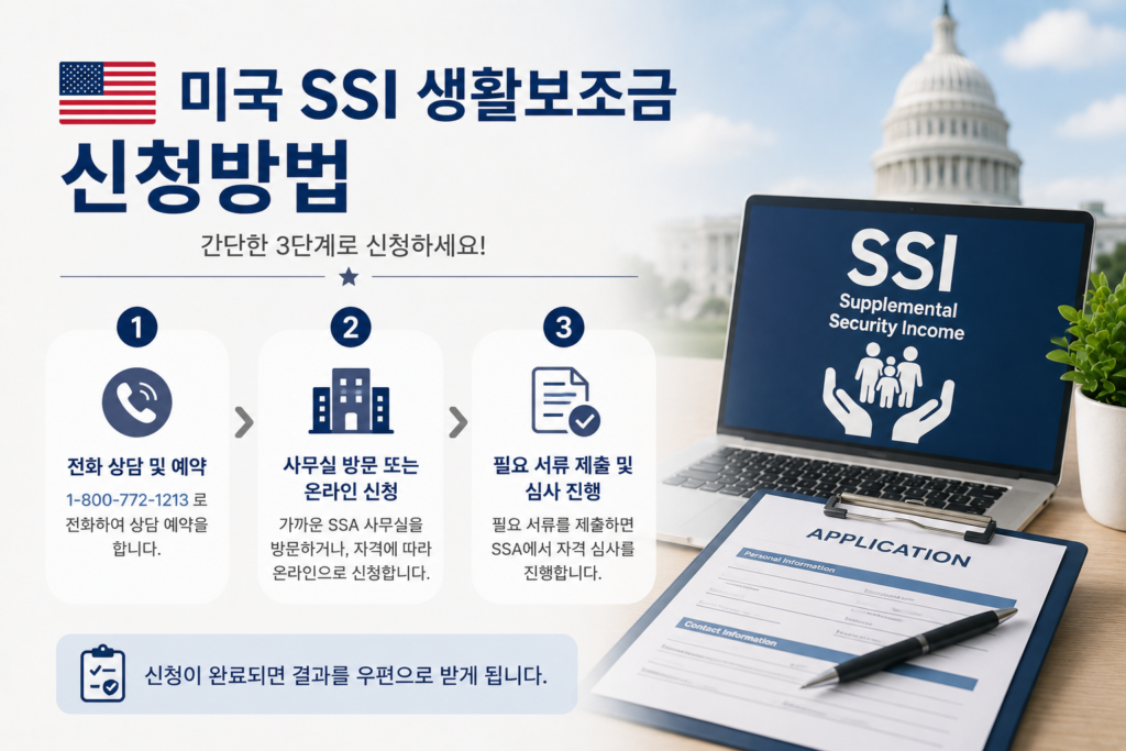 미국 SSI 생활보조금 신청방법 관련 이미지