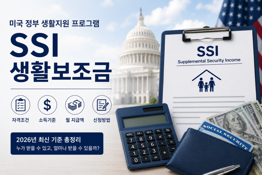 미국 SSI 생활보조금 관련 이미지