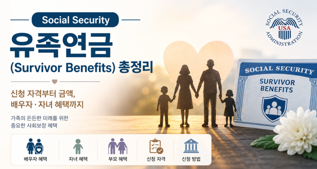 미국 social security survivor benefit 유족 연금 설명 이미지
