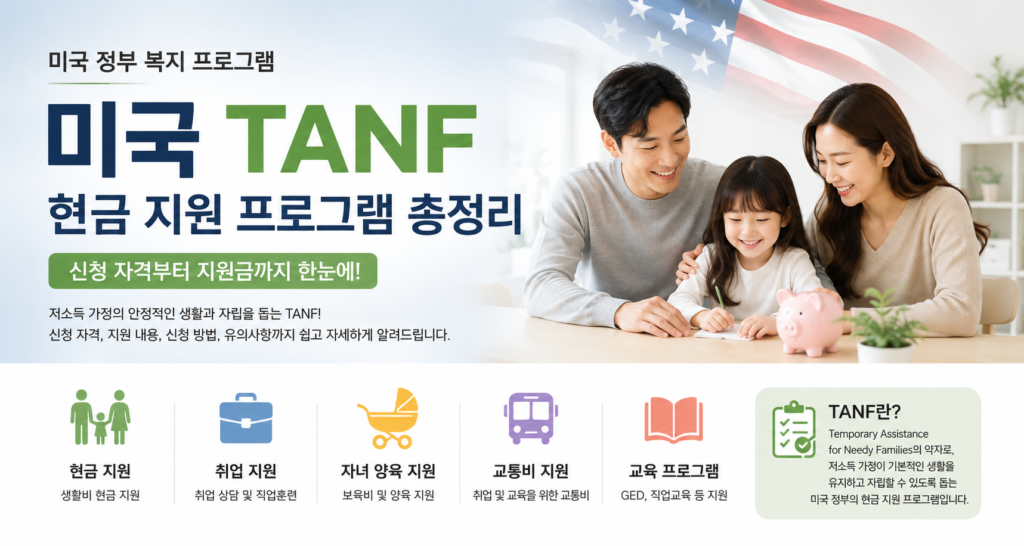 미국 tanf 현금 지원 프로그램 간략히 소개하는 이미지