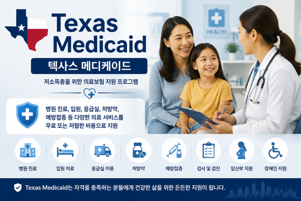텍사스 정부 지원 프로그램 medicaid 소개하는 이미지