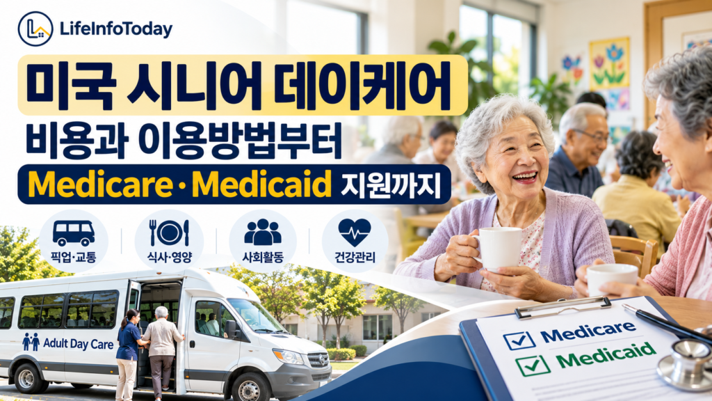 미국 시니어 데이케어|비용과 이용방법부터 Medicare·Medicaid 지원에 대해 소개하는 글 이미지