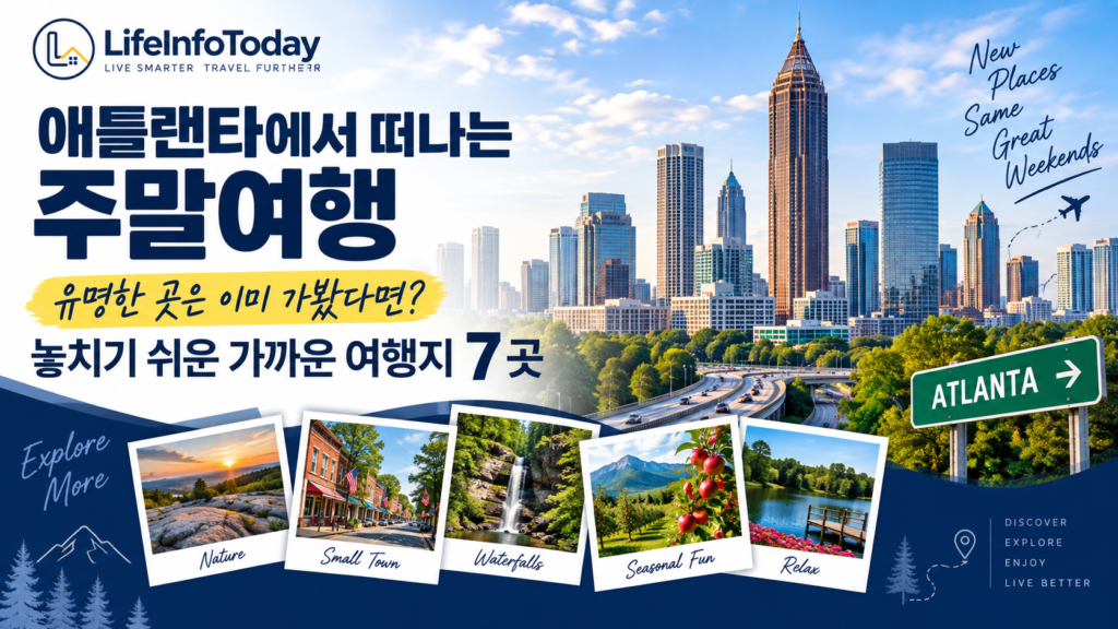 애틀랜타 주말여행｜유명한 곳은 이미 가봤다면? 놓치기 쉬운 가까운 여행지 7곳 소개하는 글 이미지