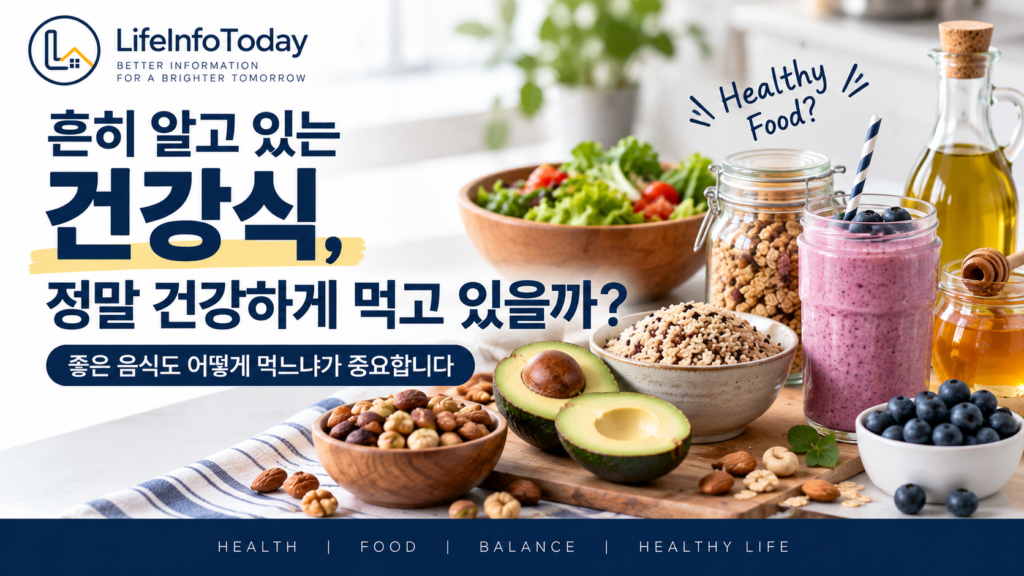 흔히 알고 있는 건강식, 정말 건강하게 먹고 있을까 글 소개하는 이미지