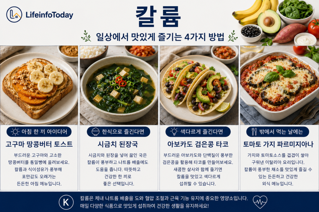 건강한 식습관을 위해 알아두면 좋은 영양소 칼륨|일상에서 쉽게 먹는 방법 소개하는 글 이미지