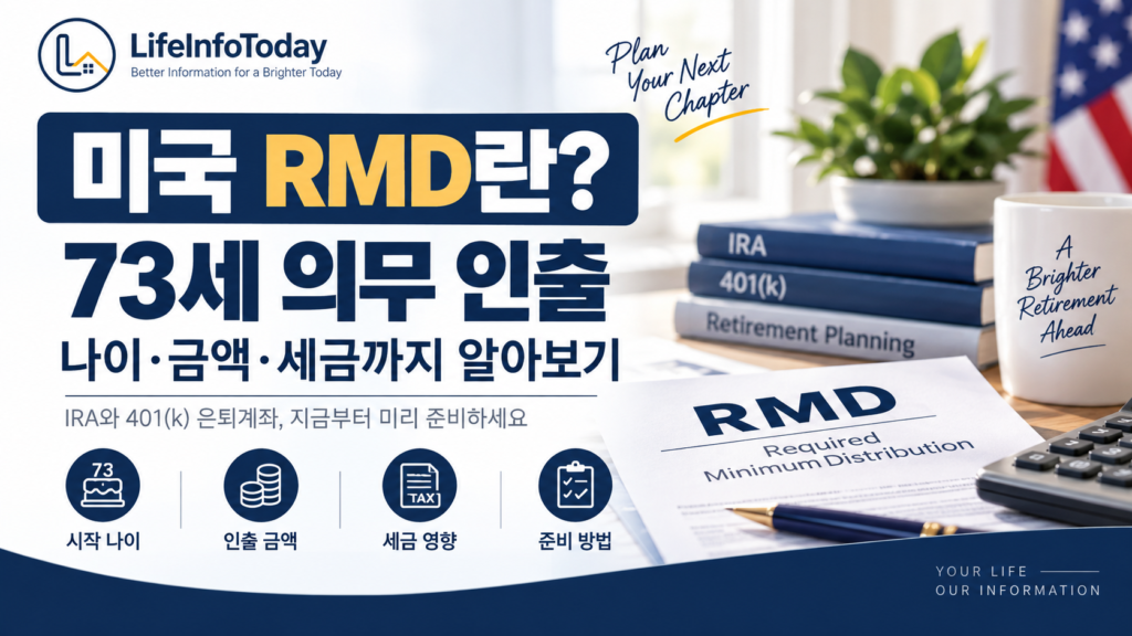 미국 RMD-73세 의무 인출 나이·금액·세금까지 소개하는 글 이미지