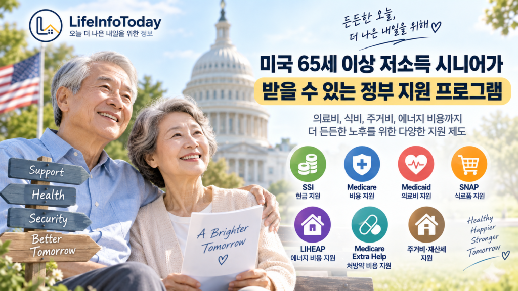 미국 65세 이상 저소득 시니어가 받을 수 있는 정부 지원 프로그램 소개하는 글 이미지
 