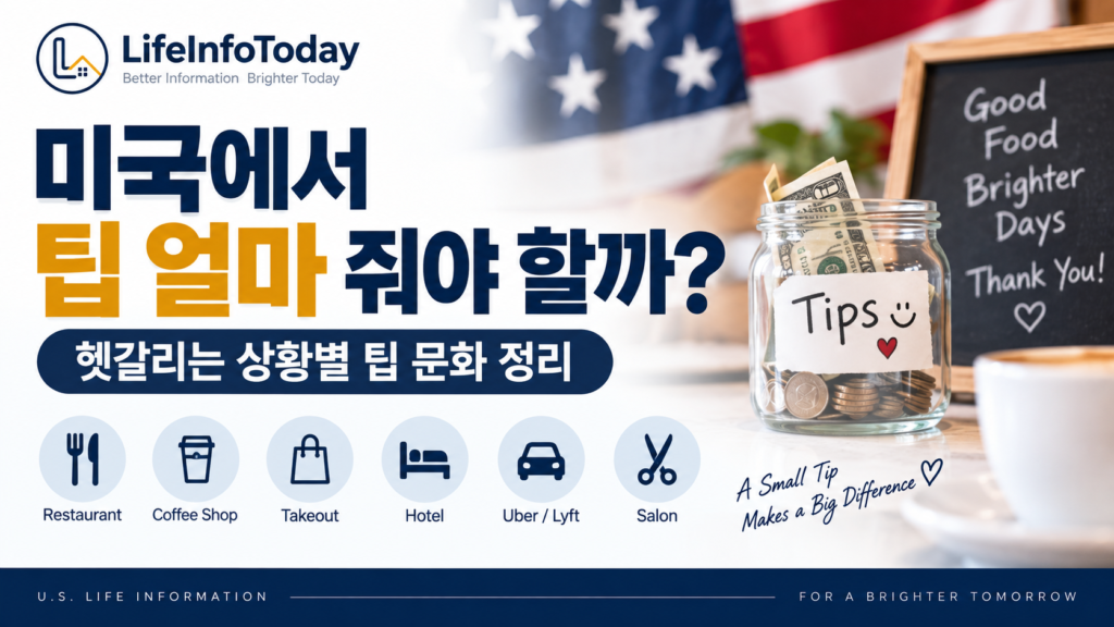 미국 팁 문화에 대한 글 소개하는 이미지