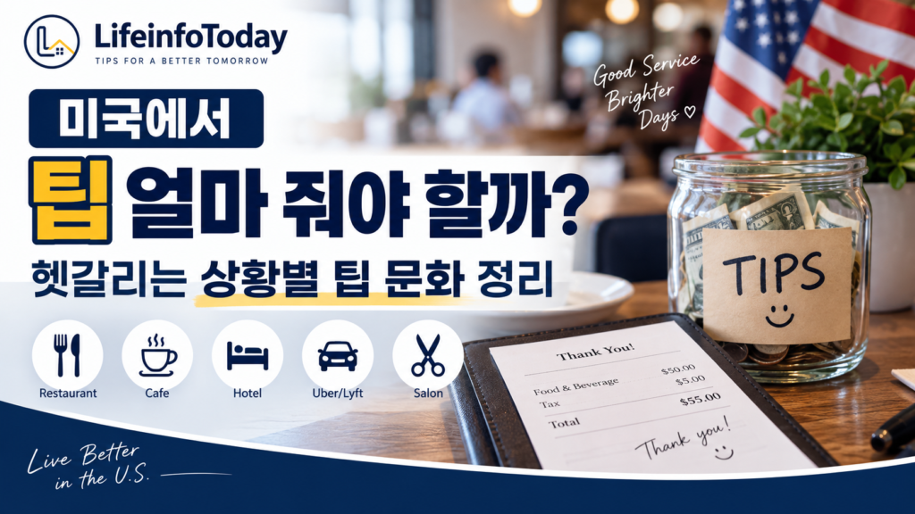 미국 팁 문화에 대한 글 소개하는 이미지