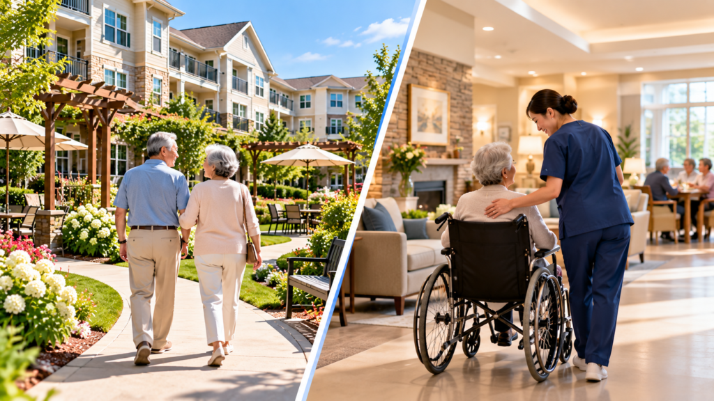 미국 Independent Living vs Assisted Living 관련 이미지